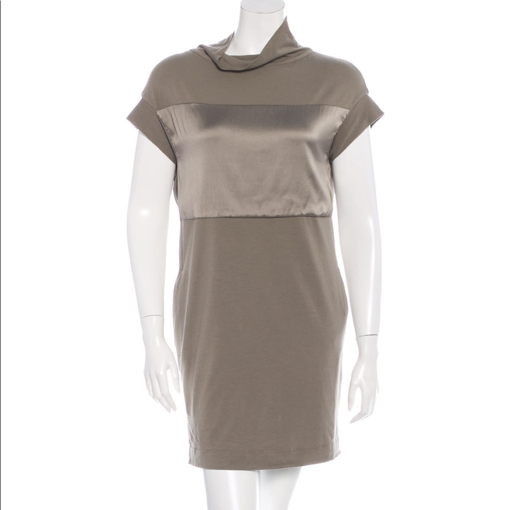 Brunello Cucinelli mock neck short sleeve dress